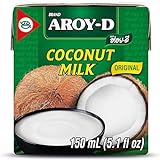 Aroy-D Kokosnussmilch – Kokosmilch zum Kochen und Backen – Ideal für Desserts, Suppen, Smoothies und Cocktails – 6 x 150 ml
